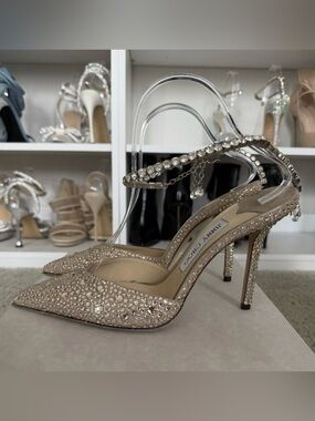 Jimmy Choo Saeda Crystal Heels 39.5